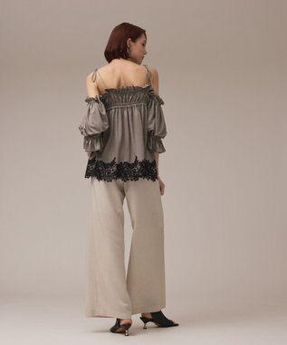 GRACE CONTINENTAL ギャザーフレアトップ カーキ