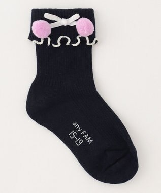 ANY KIDS 【3点セット】ソックス (ネコ) ライラック系