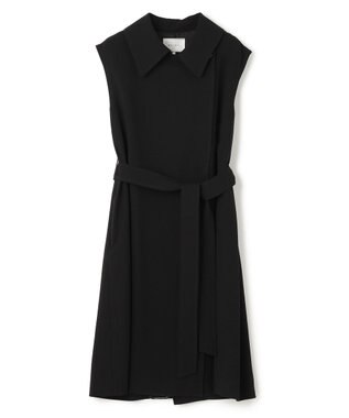 BEIGE， FLEUR / ラップデザインロングジレ Black