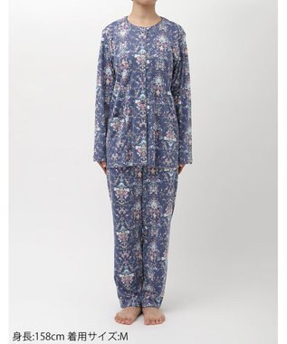 WACOAL パジャマ 長袖 長ズボン 綿100%(本体) ミントン レディース NDX541 /ワコール コン