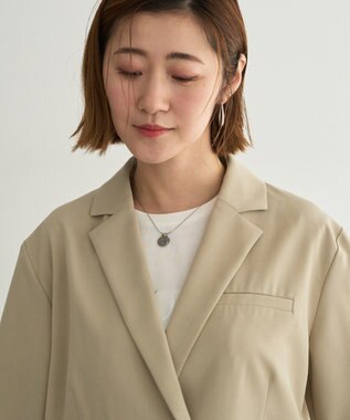 YECCA VECCA ハーフスリーブクロップドジャケット Gray Beige