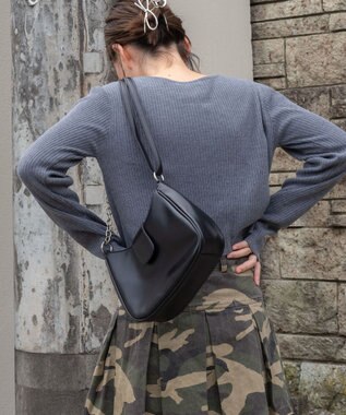 WEGO リボンリブカーディガン グレー