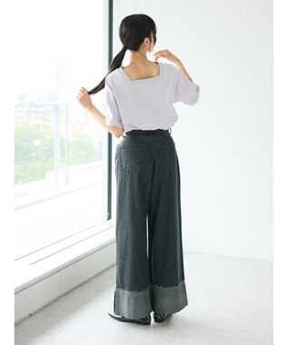 CRAFT STANDARD BOUTIQUE 接触冷感/抗菌防臭/ 前後2WAY半袖スクエアネックTee Lavender