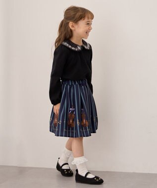 ANY KIDS メロディスカート ネイビー×バイオリン