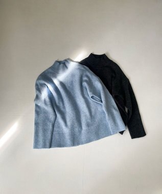 Feroux 【洗える・古畑星夏さん着用】ハイネックニット プルオーバー スカイブルー系