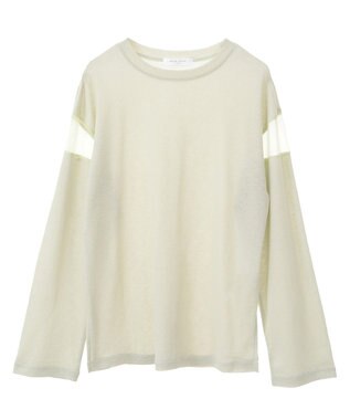 Green Parks シアー切替長袖プルオーバー Lime Green