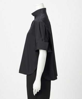 23区 【エステータ】THOMAS MASON ダブルカフス ハーフスリーブシャツ ブラック系