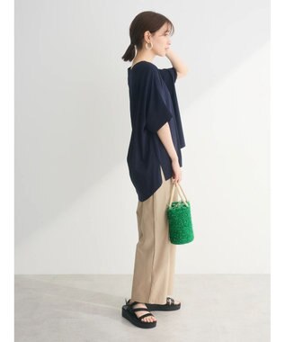 Green Parks 汗染み防止ドルマンバックタックプルオーバー Dark Navy