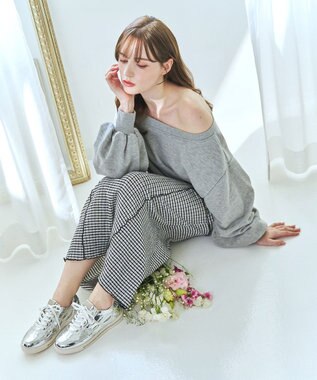 Bridget Birkin 【Bridget Birkin】サイドギャザービジュースニーカー シルバー