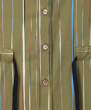 Paul Smith Signature Pinstripe シャツワンピース オリーブ