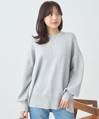 earth music&ecology やわらかタッチチュニック Gray Mixture