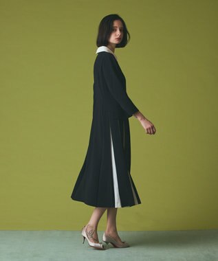 GRACE CONTINENTAL クレリックバイカラーワンピース ブラック