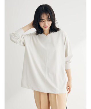 Green Parks 前後でも着れちゃう万能長袖ロンＴ Light Beige