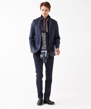 JOSEPH ABBOUD ツィーディジャージー パンツ ネイビー系4