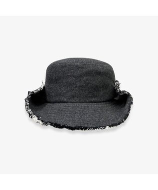 林八百吉商店 un chapeau  デニムフリンジハット ブラック