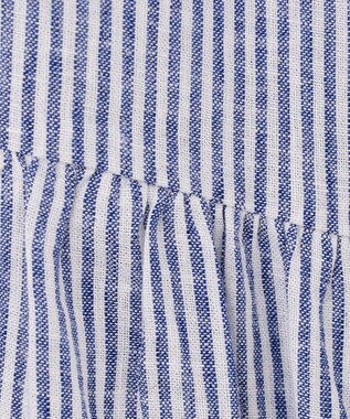 ANY 【洗える】ライトリネンクロス ワンピース ブルーストライプ