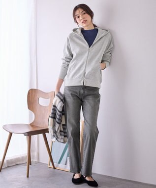 ANY ダブルジップパーカー トップグレーラメ