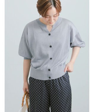 Te chichi ラメシアー前後2WAY5分袖カーディガン