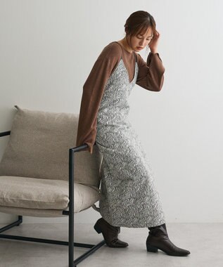 CRAFT STANDARD BOUTIQUE ゼブラ柄キャミワンピース Gray