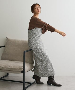 CRAFT STANDARD BOUTIQUE ゼブラ柄キャミワンピース Gray