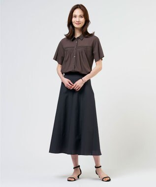 J.PRESS LADIES S シアードライトリコット シャツライク カットソー モカブラウン系