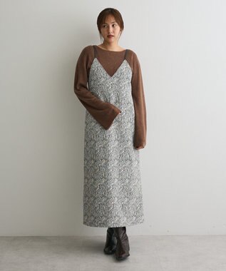 CRAFT STANDARD BOUTIQUE ゼブラ柄キャミワンピース Gray