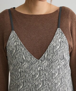 CRAFT STANDARD BOUTIQUE ゼブラ柄キャミワンピース Gray