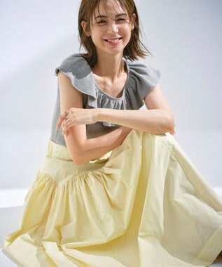 組曲 L 【組曲×setsuko sagittaire】カーヴィフレアスカート シャンパンベージュ系