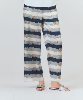 GRACE CONTINENTAL ロープボーダーパンツ ネイビー