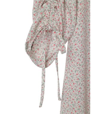 earth music&ecology 袖ドロストフラワーワンピース Pink