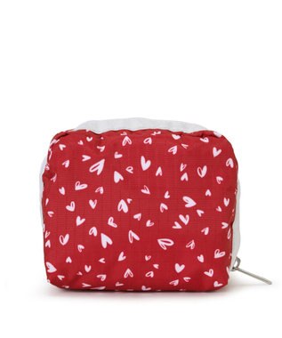 LeSportsac SQUARE COSMETIC/レッドミニハーツホワイト レッドミニハーツホワイト