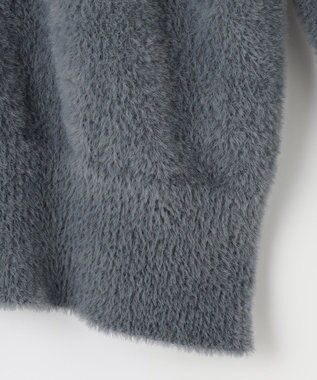 ANY SIS シャギーニット カーディガン チャコールグレー