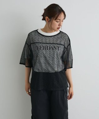 CRAFT STANDARD BOUTIQUE レースワイドTブラウス Black