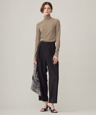 ICB L 【洗える】 パウダリーチュール ハイネックトップス フォーン系