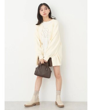 earth music&ecology やわらかタッチミドル丈カーディガン Ivory