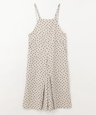 ANY 【洗濯機可/着丈調整可】ドットプリント サロペット ベージュベース