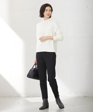 J.PRESS LADIES 【洗える】PRINCE ハイネック ニット ホワイト系