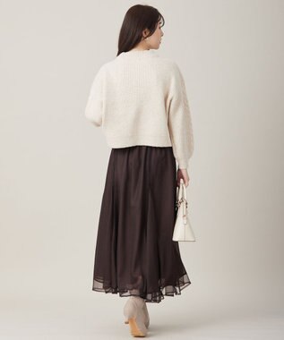 ANY SIS 【洗える】袖ケーブルショート ニット アイボリー