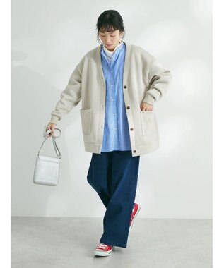 CRAFT STANDARD BOUTIQUE ニットフリースＶネックカーディガン Ivory