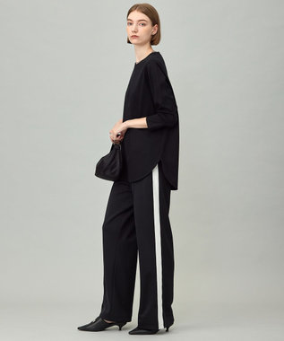 ICB L 【マシンウォッシャブル可】シンプルジャージー ロングスリーブTシャツ ブラック系