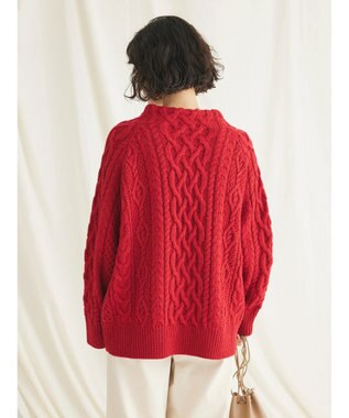 CRAFT STANDARD BOUTIQUE ラグランケーブルニットプルオーバー　 Red
