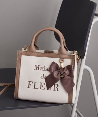 Maison de FLEUR EC限定ロゴ刺繍キャンバス2Wayバッグ