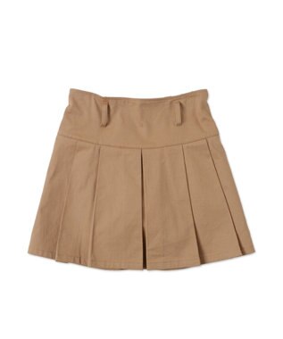 WEGO ベルト付チノプリーツスカパン ベージュ