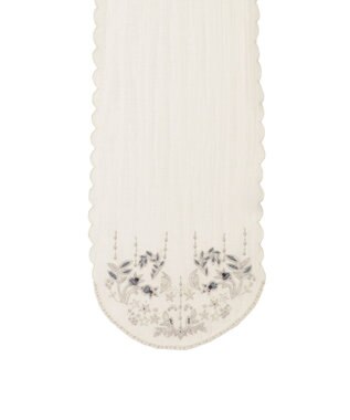 MOONBAT ルナルーチェ ロカ CHANDNI シルクコットン ビーズ刺繍ストール オフホワイト