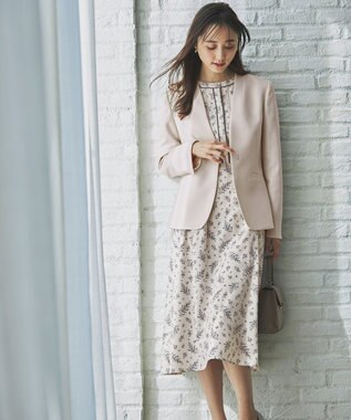 ANY SIS 【洗える】ミモザプリント ワンピース アイボリー系