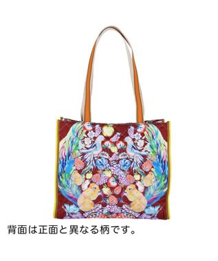 tsumori chisato CARRY tcアニマルキルト トートバッグ ボルドー