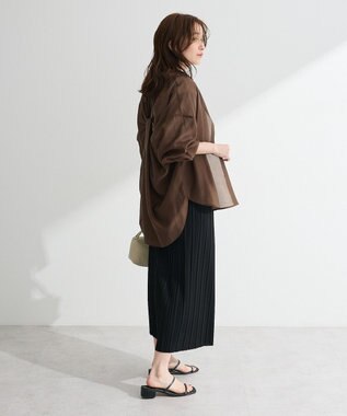 Green Parks バックツイストシアーシャツ Brown