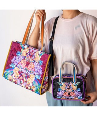 tsumori chisato CARRY tcアニマルキルト トートバッグ ボルドー