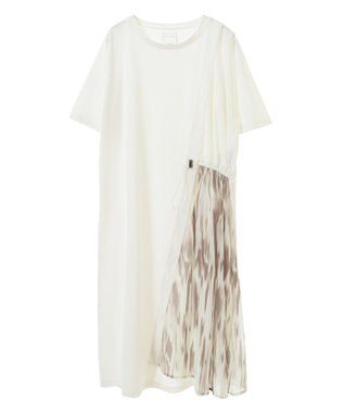 Green Parks 柄シアードッキングワンピース Off White