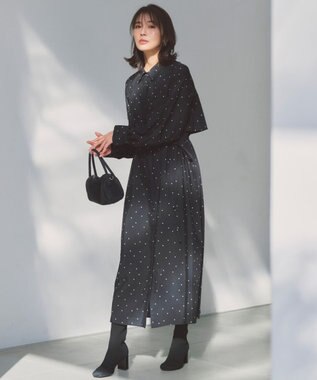UNFILO L フライヨーク ワンピース ブラックドット